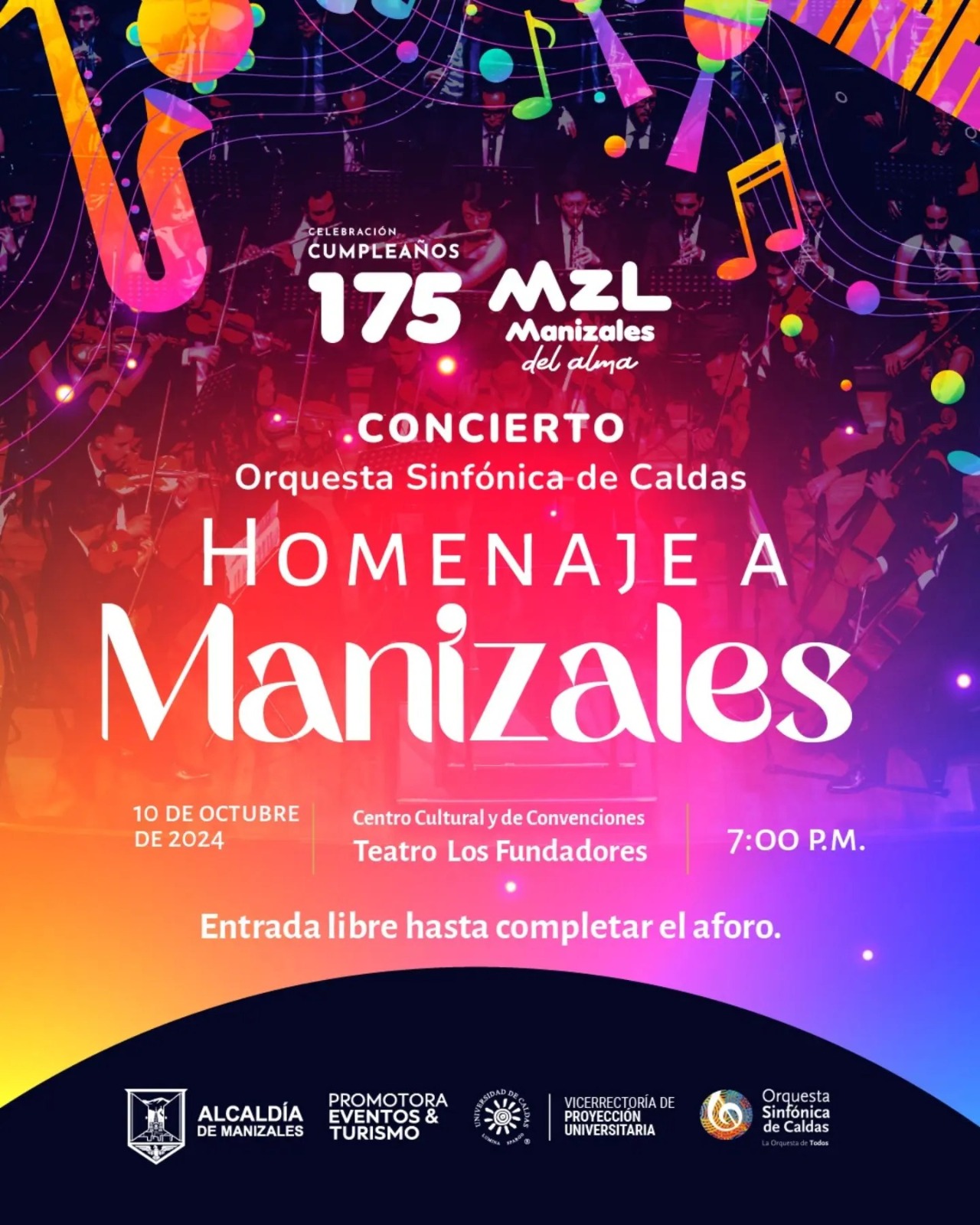 Concierto Orquesta Sinfónica de Caldas – Homenaje a Manizales