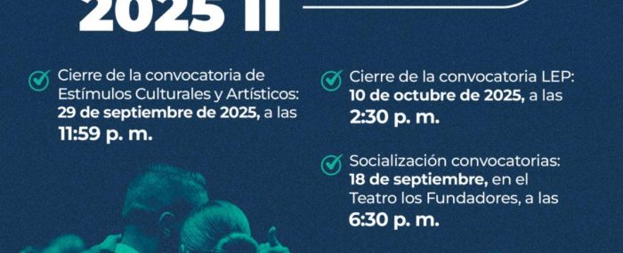 Abiertas las segundas convocatorias 2025 para el Programa de Estímulos Culturales y la Ley de Espectáculos Públicos